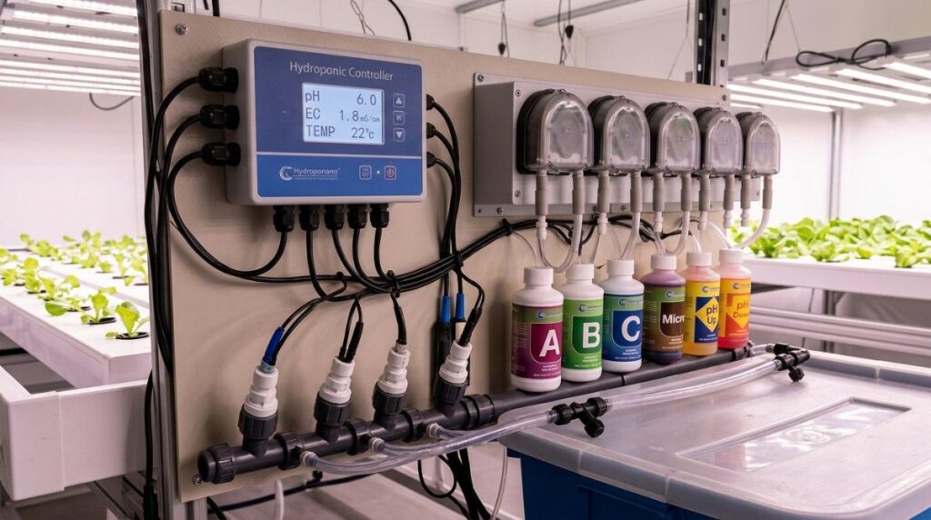 hydroponic-controller-connected-dosing-pump