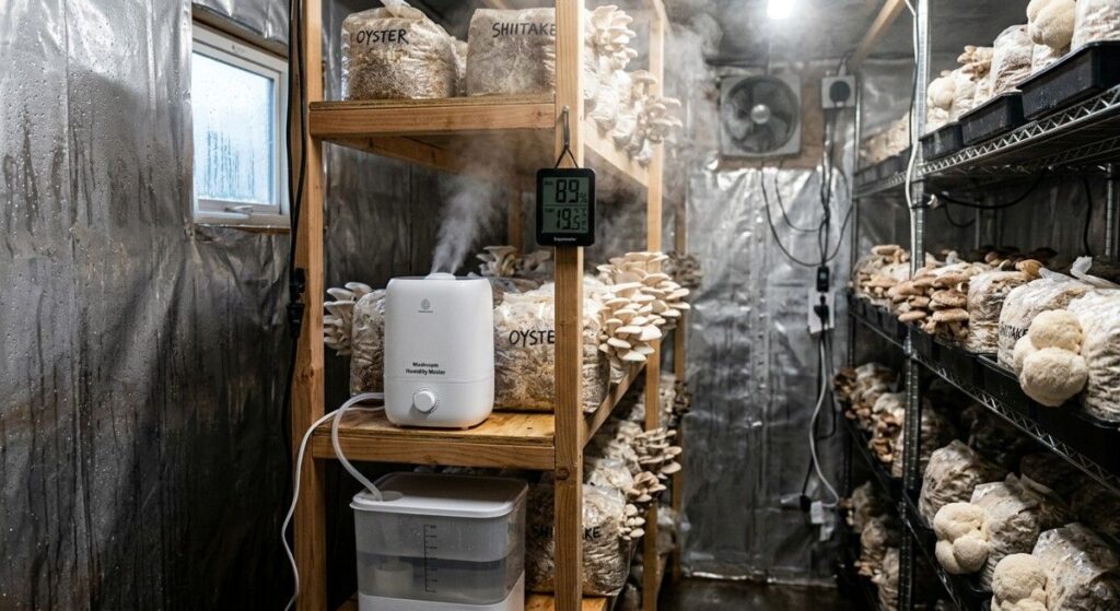 humidifier-maintaining-humidity-indoor-mushroom-cultivation