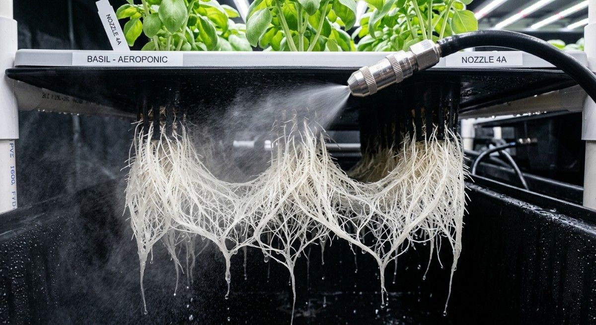 High-pressure-aeroponic-nozzle-spraying-fine-mist-white-plant-roots