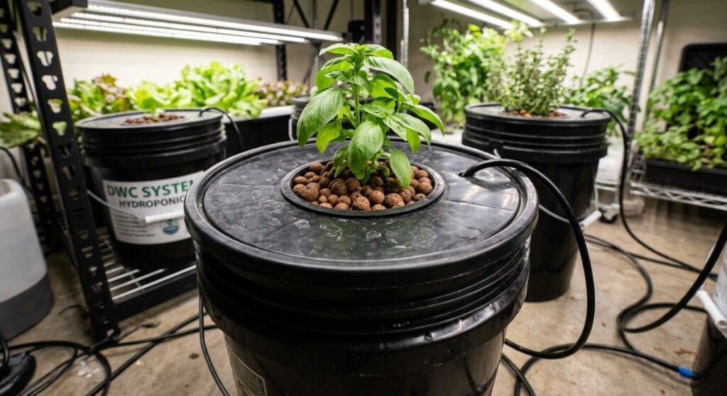 Top-view--black-hydroponic-bucket-lid-reservoir